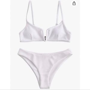 ZAFUL Wired V-notch Swimsuit White